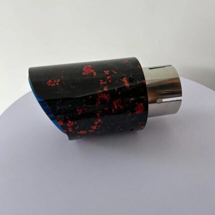 New Arrival Universal Red Forged Carbon Fiber Exhaust Muffler Tip 304 Stainless Steel Pipes Nozzle