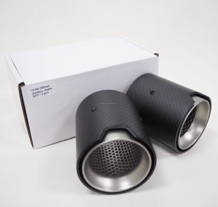 RUZHEN  Glossy Car Straight Style Carbon Fiber Exhaust Tip for honda