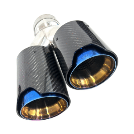 RUZHEN Universal Car Single Outlet Stainless Steel AK Style Carbon Fiber Curl Edge Exhaust Muffler Tips